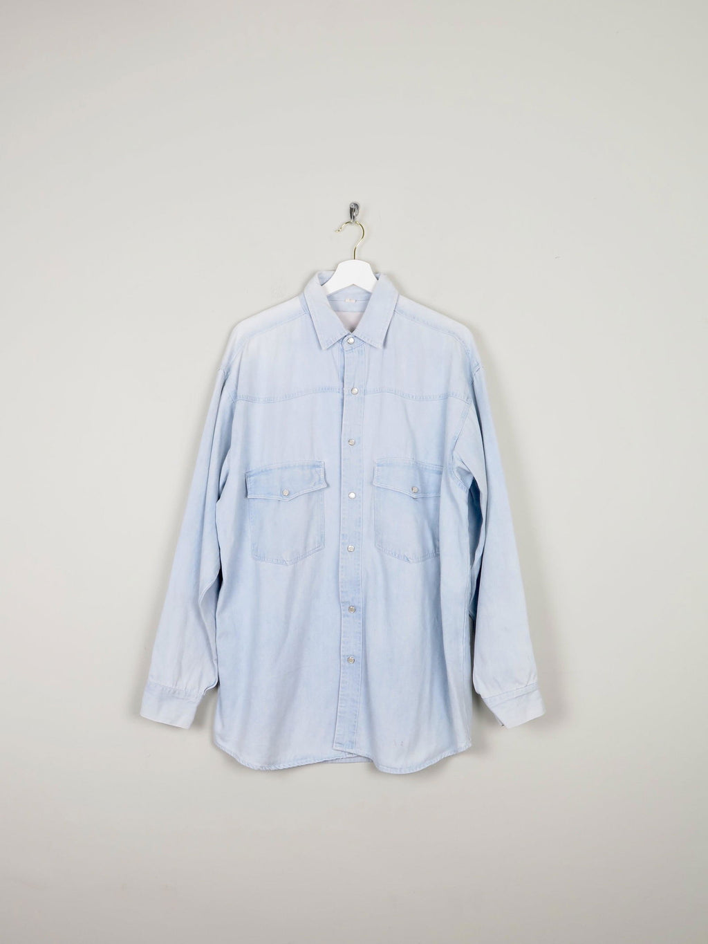Men's Light Denim Vintage Shirt M Relaxed Fit - The Harlequin