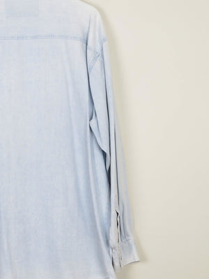 Men's Light Denim Vintage Shirt M Relaxed Fit - The Harlequin