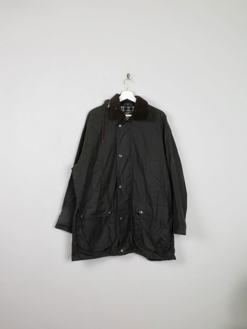 Men's Vintage Mc Orvis Wax Jacket With Hood Relaxed Fit M - The Harlequin