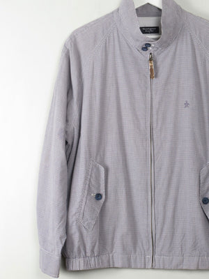 Men's Blue Check Vintage Musingwear Penguin Check Harrington Jacket L - The Harlequin