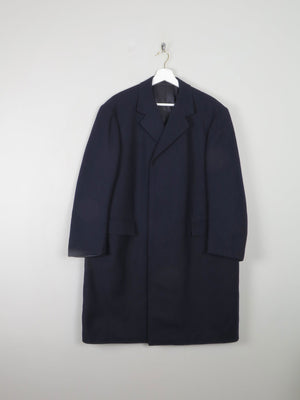 Men's Navy Crombie Overcoat  Coat XL 46" - The Harlequin