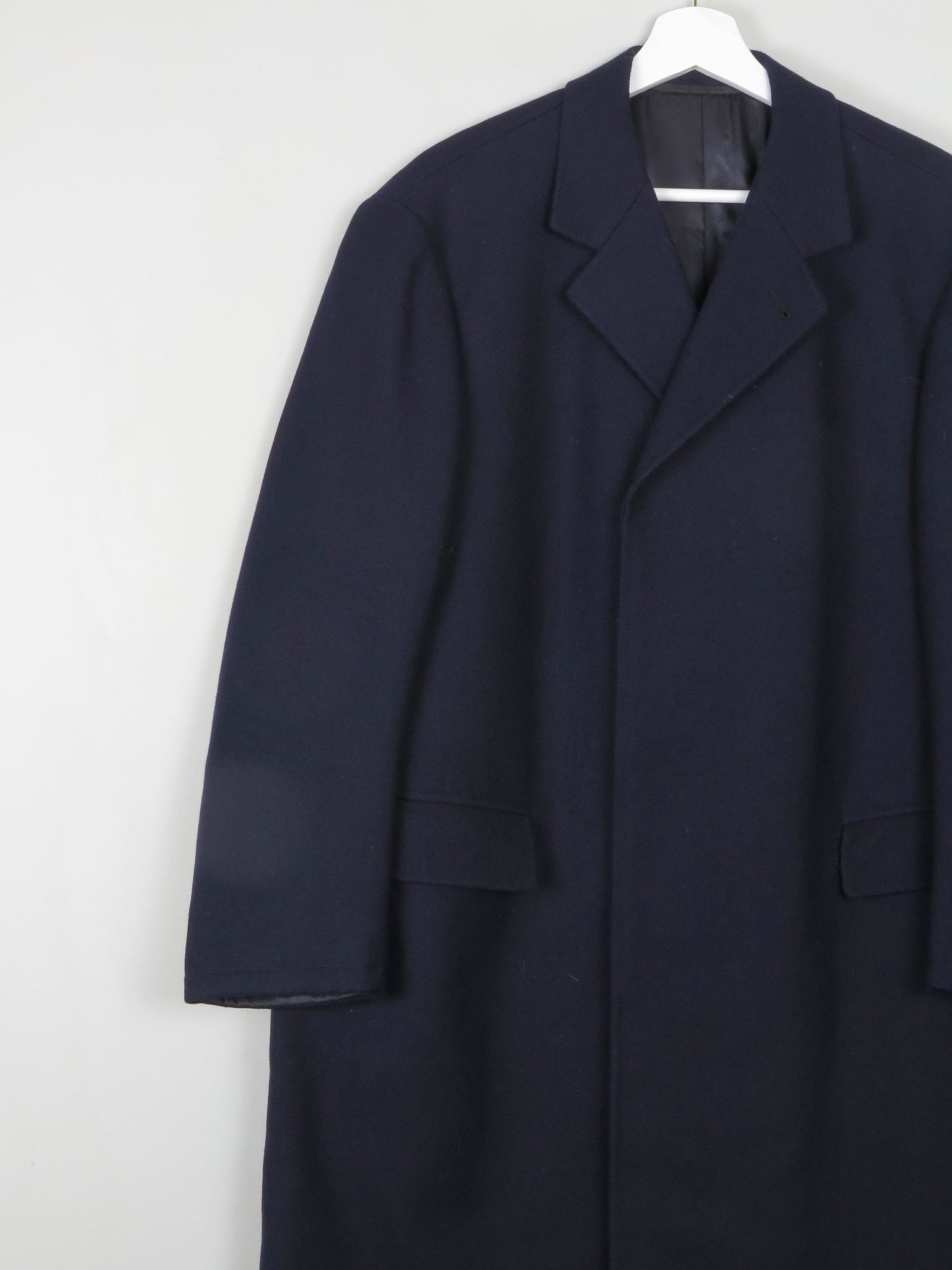 Men's Navy Crombie Overcoat  Coat XL 46" - The Harlequin