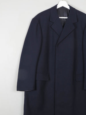 Men's Navy Crombie Overcoat  Coat XL 46" - The Harlequin