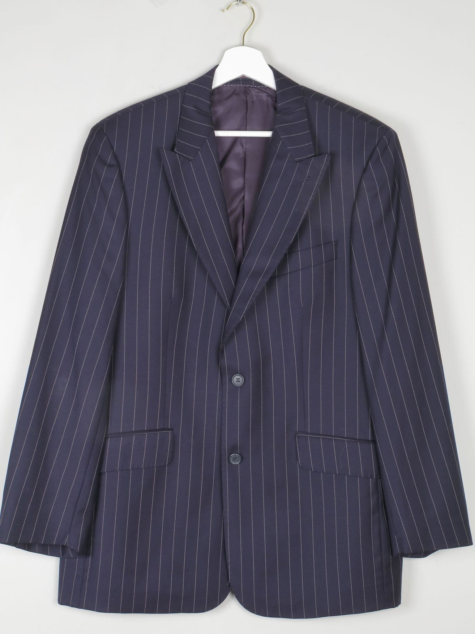 Men's Vintage Navy Pinstripe Tailored Vintage Jacket 42R"/L - The Harlequin