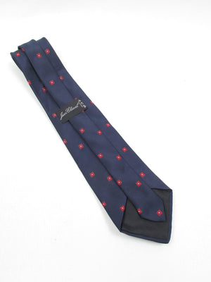 Vintage Navy & Red Polka Dot Silk Tie - The Harlequin