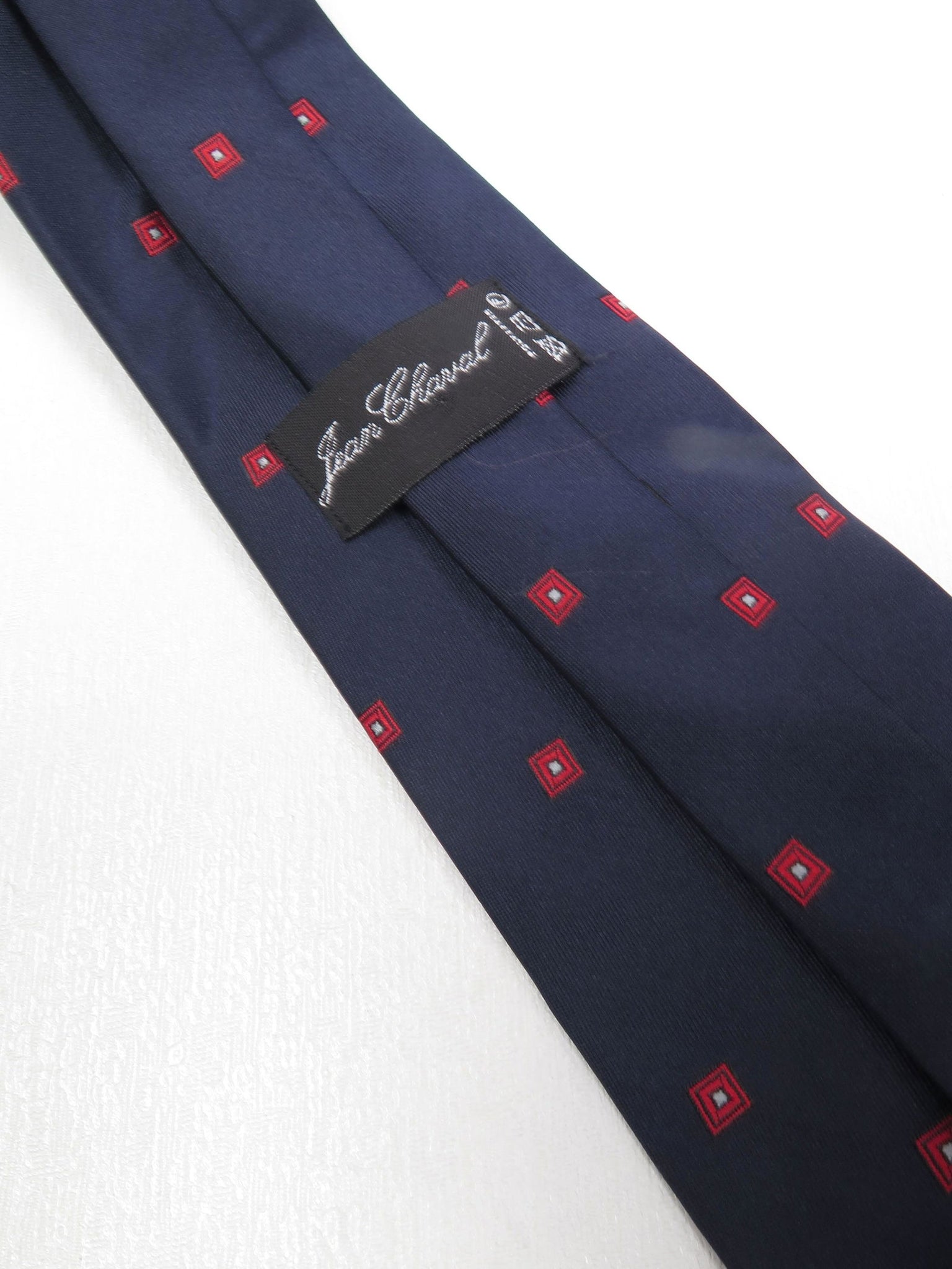 Vintage Navy & Red Polka Dot Silk Tie - The Harlequin