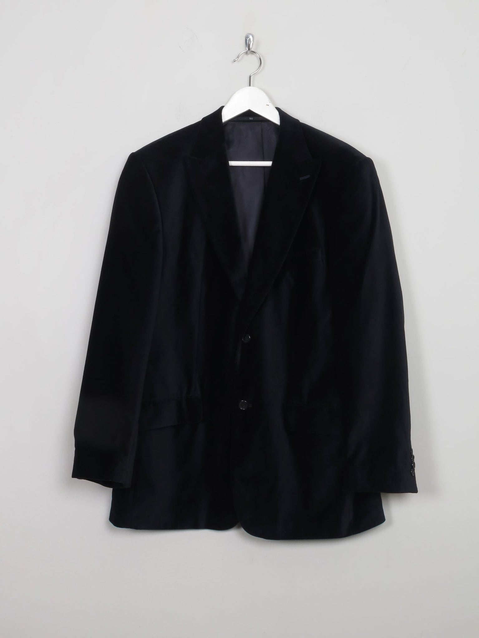 Men's Vintage Navy Velvet Jacket 42” - The Harlequin