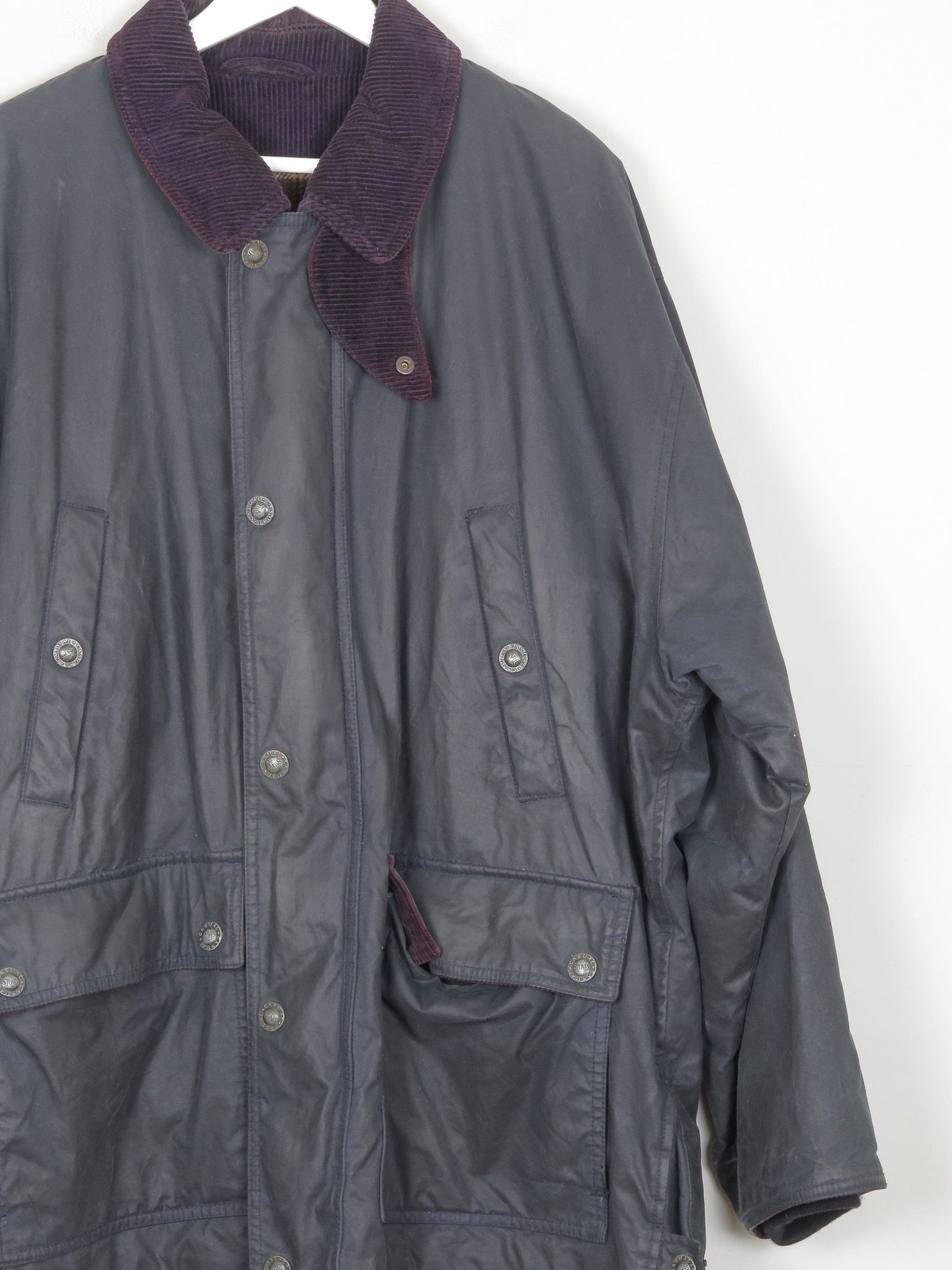 Men’s Navy Vintage Wax Jacket L/XL - The Harlequin
