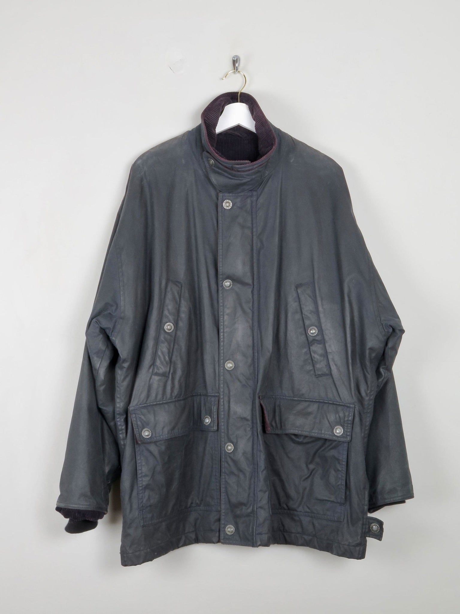 Men's Navy Vintage Wax Jacket XL - The Harlequin