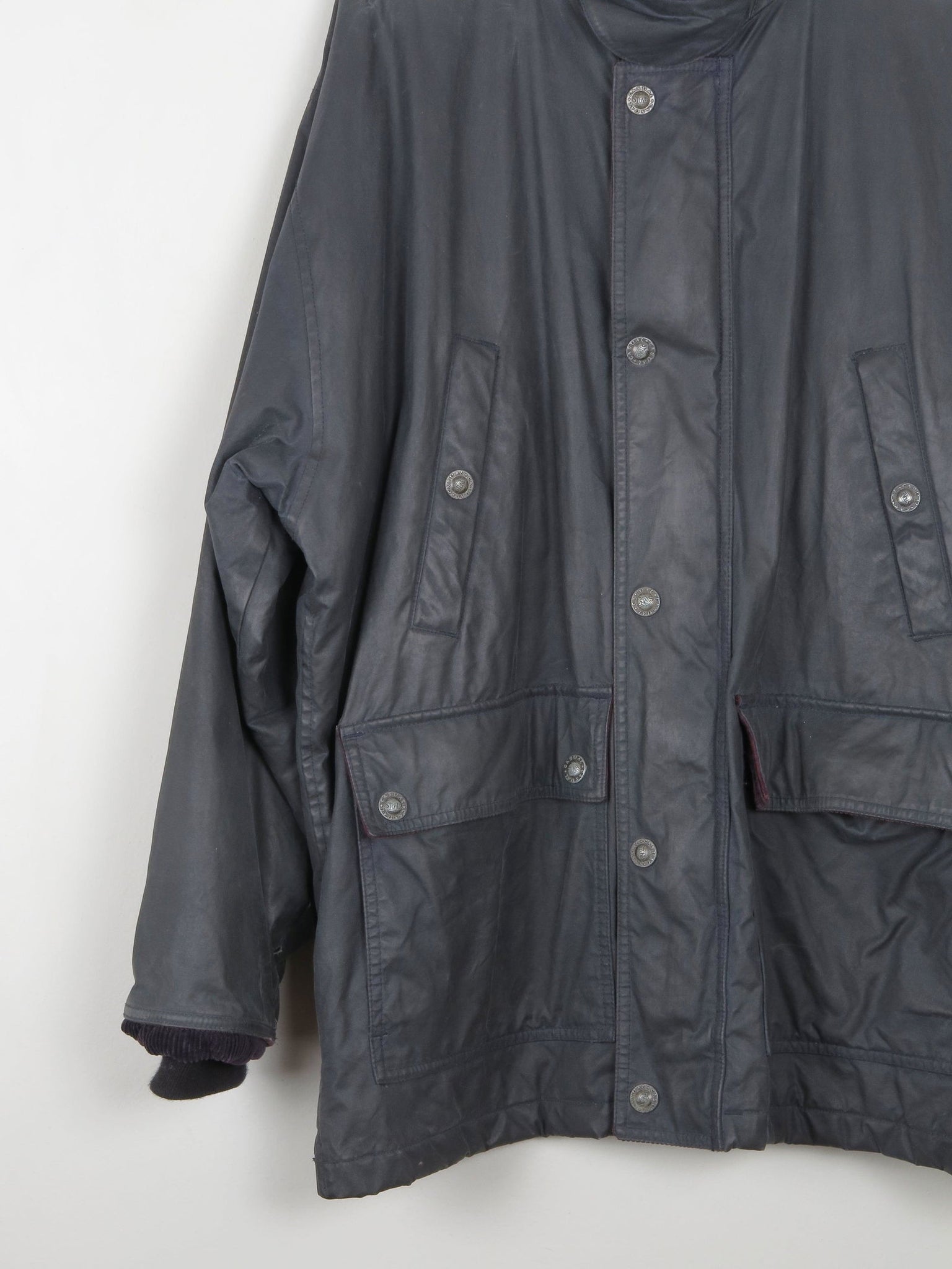Men's Navy Vintage Wax Jacket XL - The Harlequin