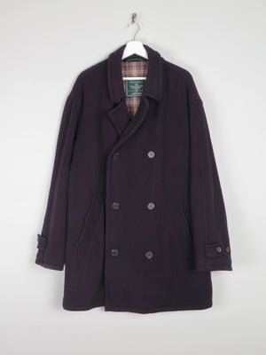 Men's Vintage Navy Wool 3/4 Double Breasted Vintage Coat L/XL - The Harlequin