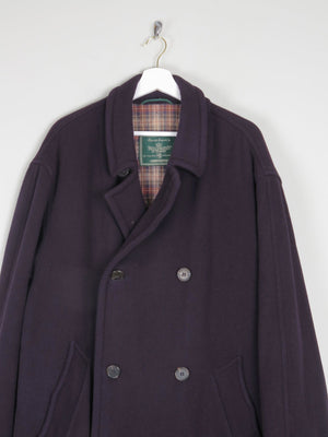 Men's Vintage Navy Wool 3/4 Double Breasted Vintage Coat L/XL - The Harlequin