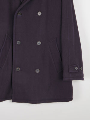 Men's Vintage Navy Wool 3/4 Double Breasted Vintage Coat L/XL - The Harlequin
