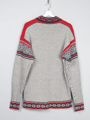 Men's Vintage Nordic Jumper With Metal Clasps L/XL - The Harlequin