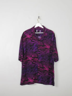 Men's Purple Hawaiian Vintage Shirt L New - The Harlequin