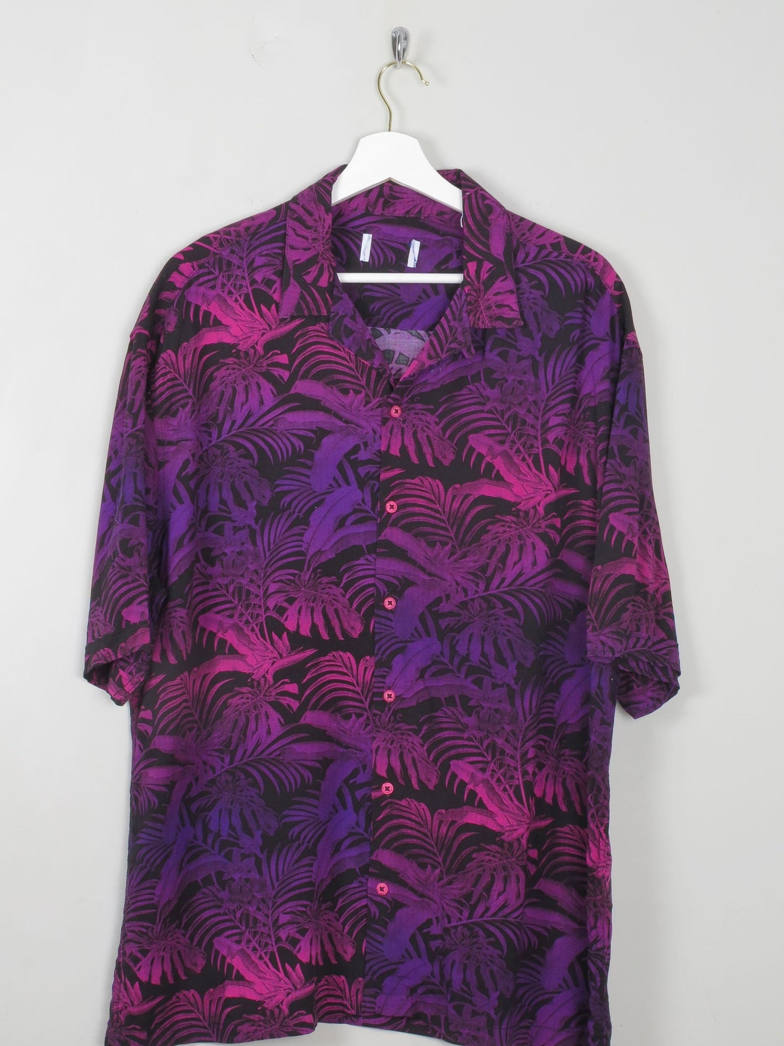 Men's Purple Hawaiian Vintage Shirt L New - The Harlequin