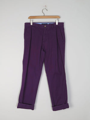 Men's Vintage Purple Tommy Hilfiger Summer Trousers 32/30 - The Harlequin