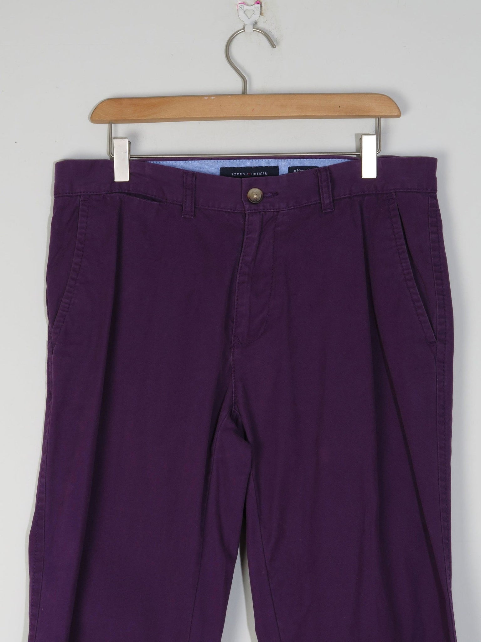 Men's Vintage Purple Tommy Hilfiger Summer Trousers 32/30 - The Harlequin
