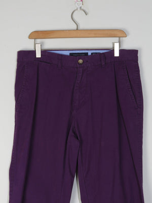 Men's Vintage Purple Tommy Hilfiger Summer Trousers 32/30 - The Harlequin