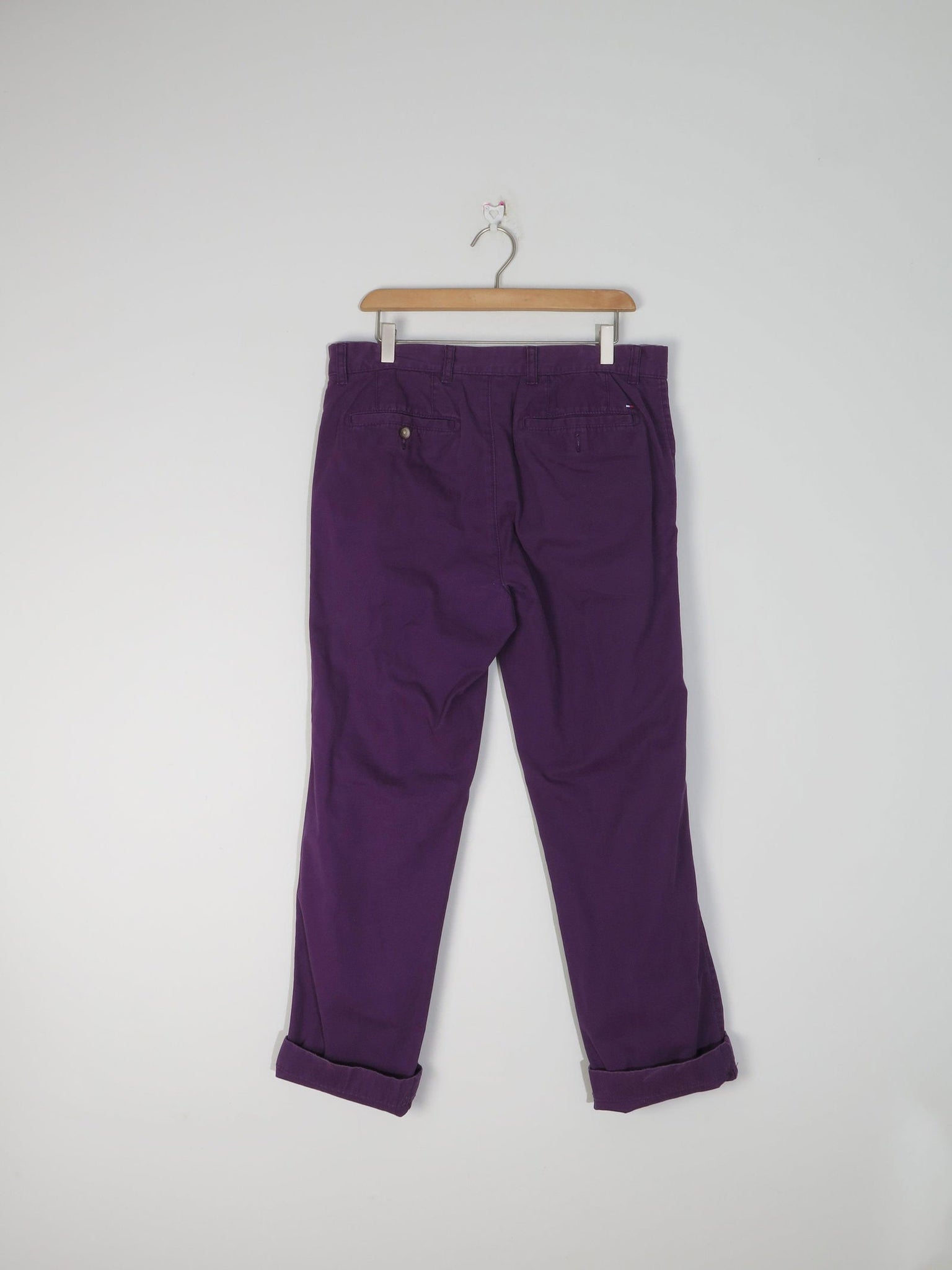 Men's Vintage Purple Tommy Hilfiger Summer Trousers 32/30 - The Harlequin
