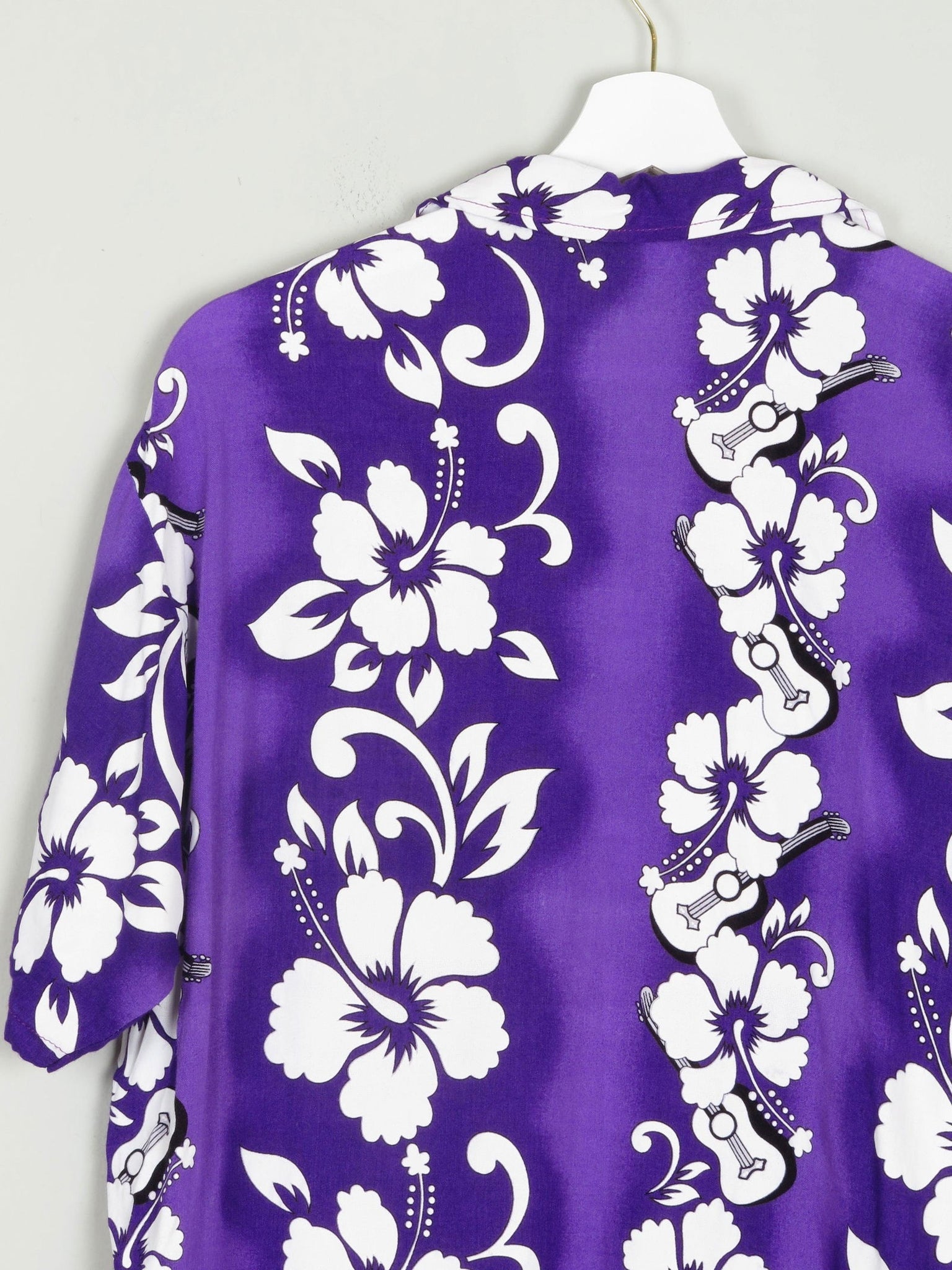 Men's Purple Vintage Hawaiian Style Shirt S - The Harlequin