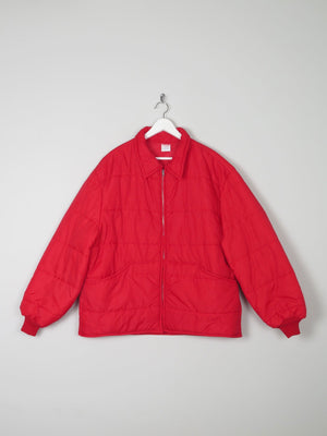 Men's Red Puffer Vintage Jacket L/XL - The Harlequin