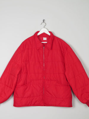 Men's Red Puffer Vintage Jacket L/XL - The Harlequin