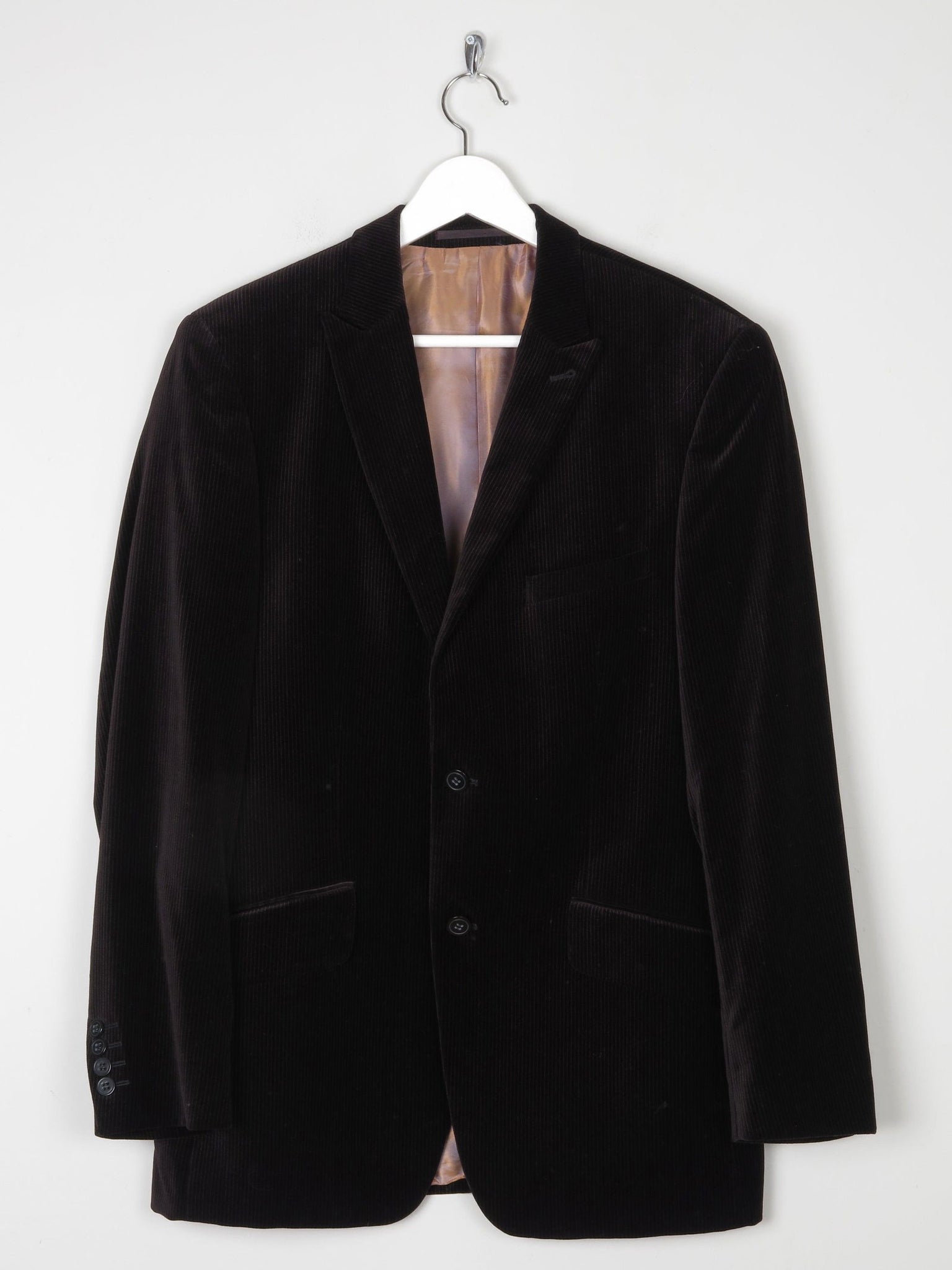 Men's Remus Vintage Brown Pinstripe Velvet Jacket 38/40R - The Harlequin