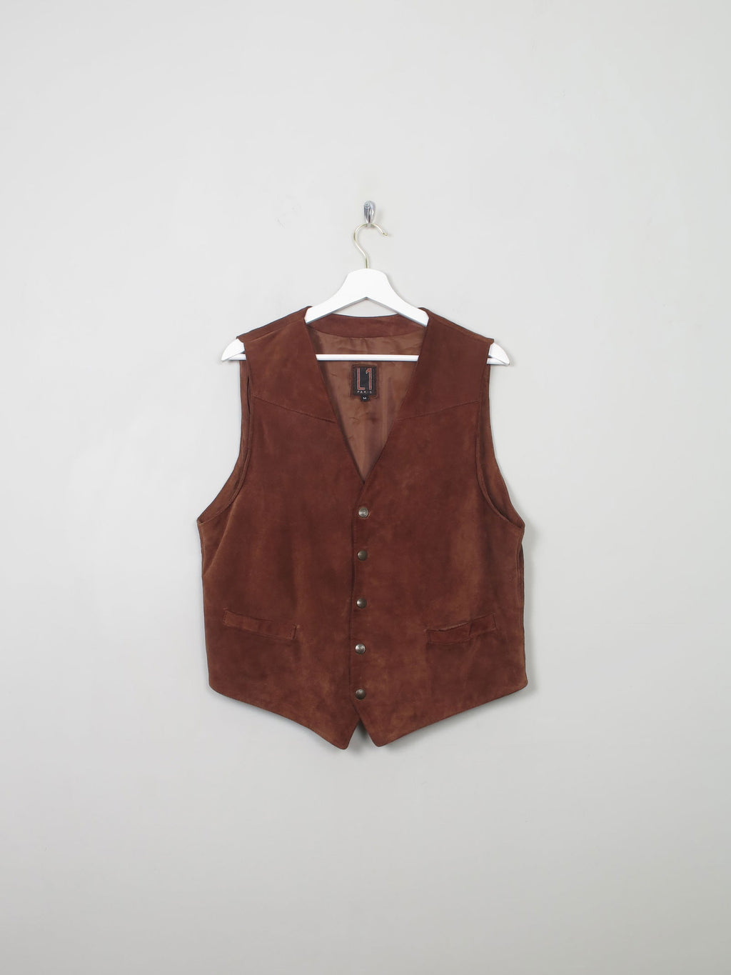 Men's Rust Suede Waistcoat M - The Harlequin
