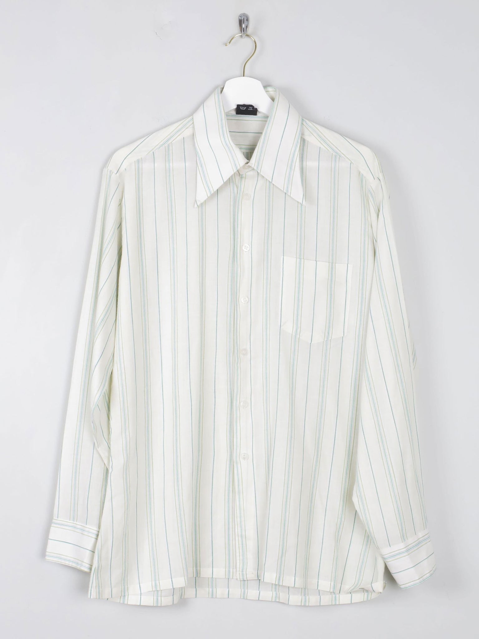 Men's Striped 1970s Vintage Shirt M - The Harlequin