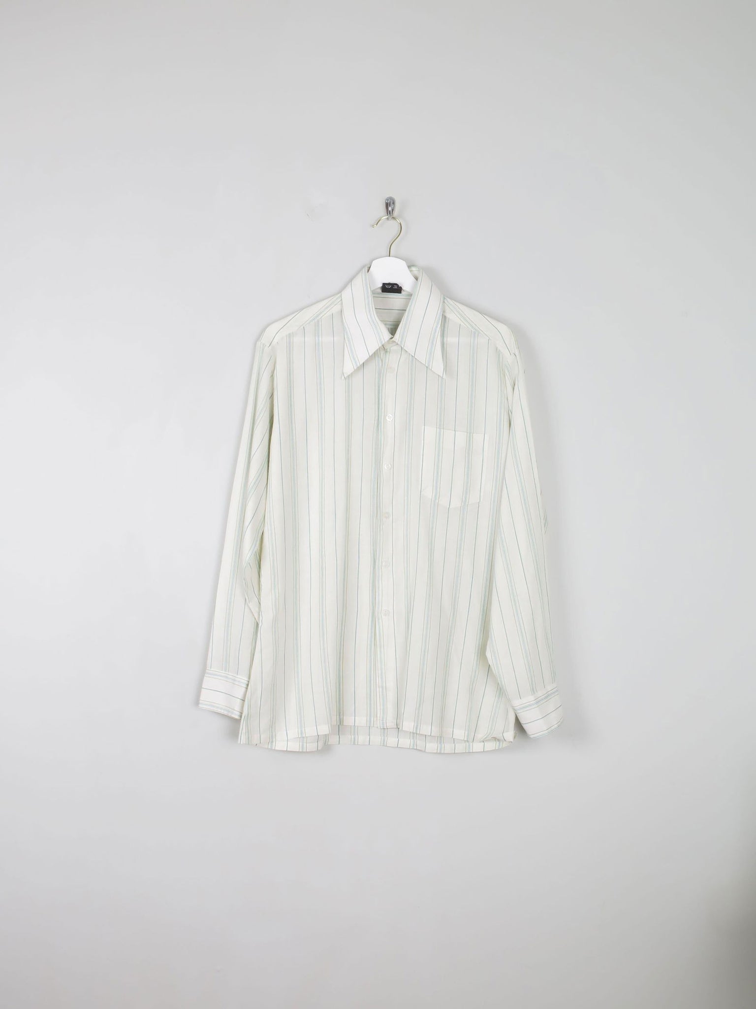 Men's Striped 1970s Vintage Shirt M - The Harlequin