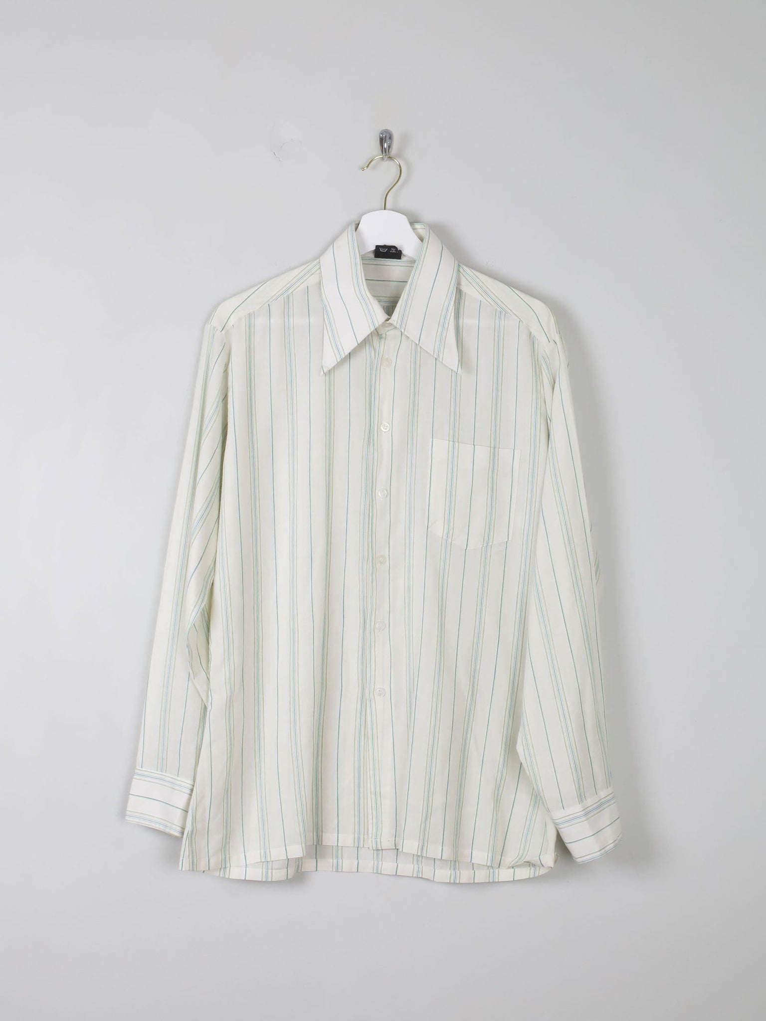 Men's Striped 1970s Vintage Shirt M - The Harlequin