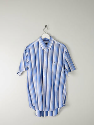Men’s Striped Cotton Vintage Lacoste Short Sleeve Shirt 42/ L - The Harlequin