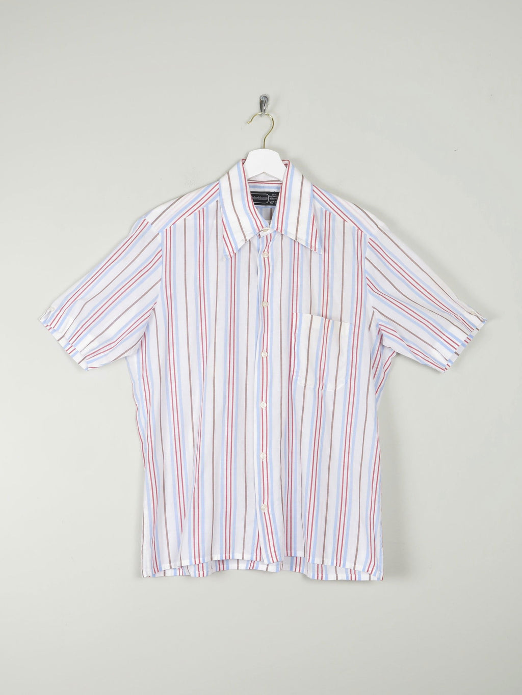 Men's Striped Vintage Short Sleeve Shirt L - The Harlequin
