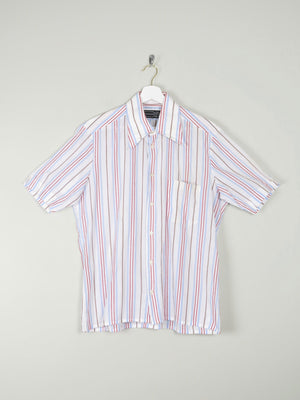 Men's Striped Vintage Short Sleeve Shirt L - The Harlequin