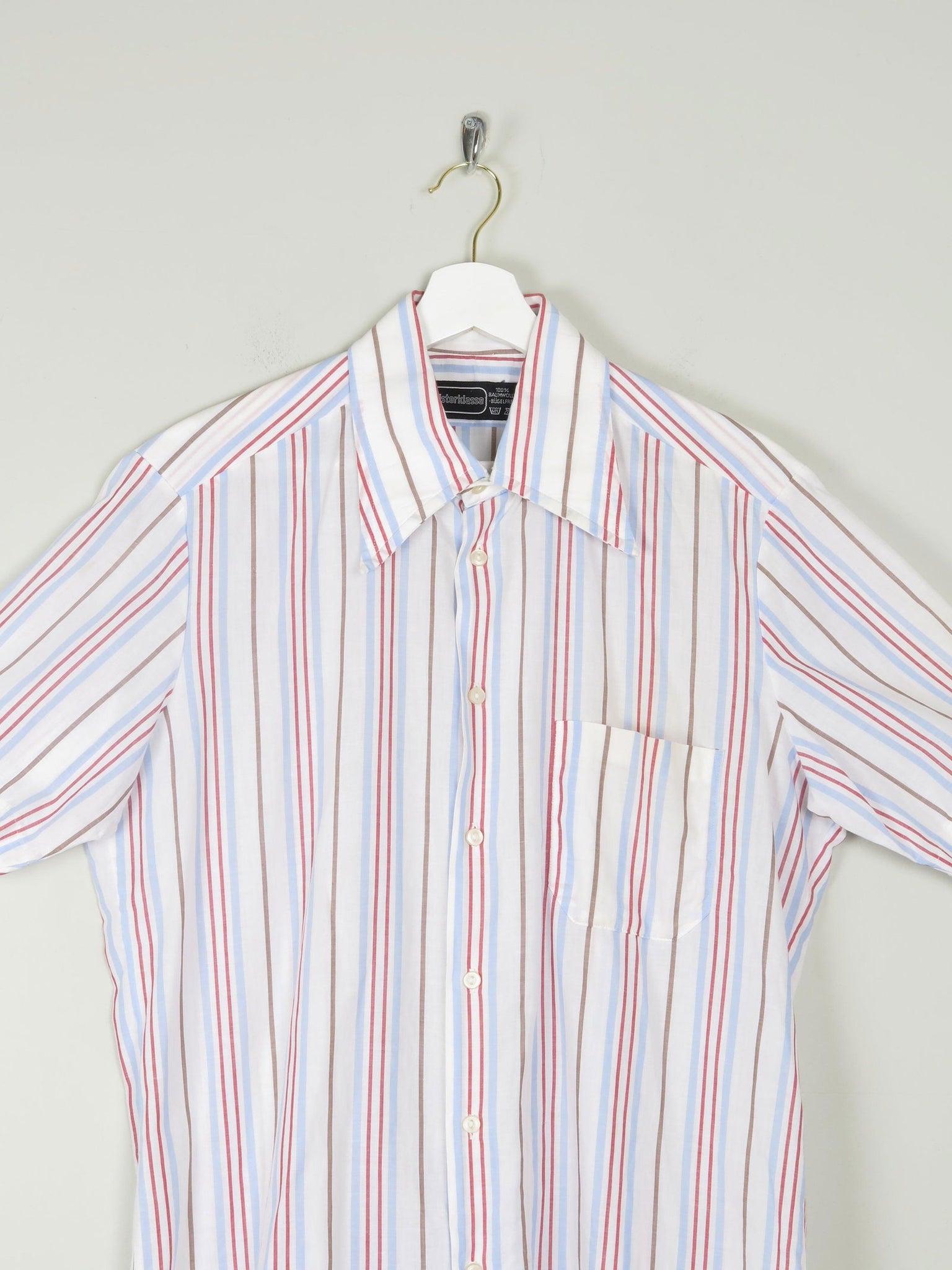 Men's Striped Vintage Short Sleeve Shirt L - The Harlequin