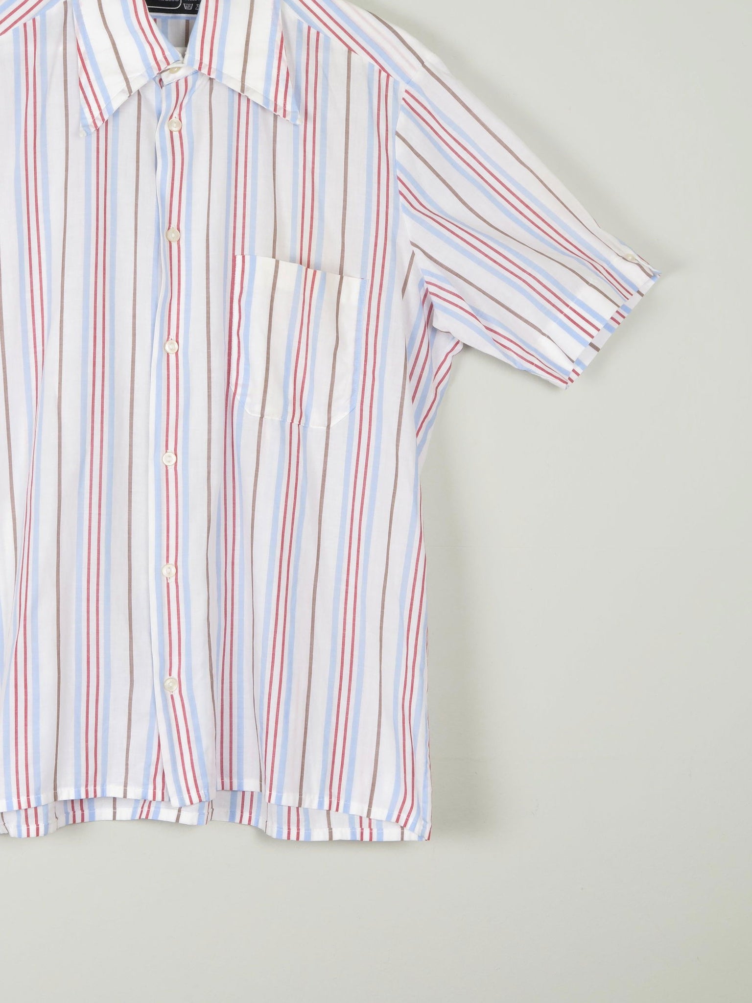 Men's Striped Vintage Short Sleeve Shirt L - The Harlequin