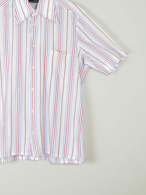 Men's Striped Vintage Short Sleeve Shirt L - The Harlequin