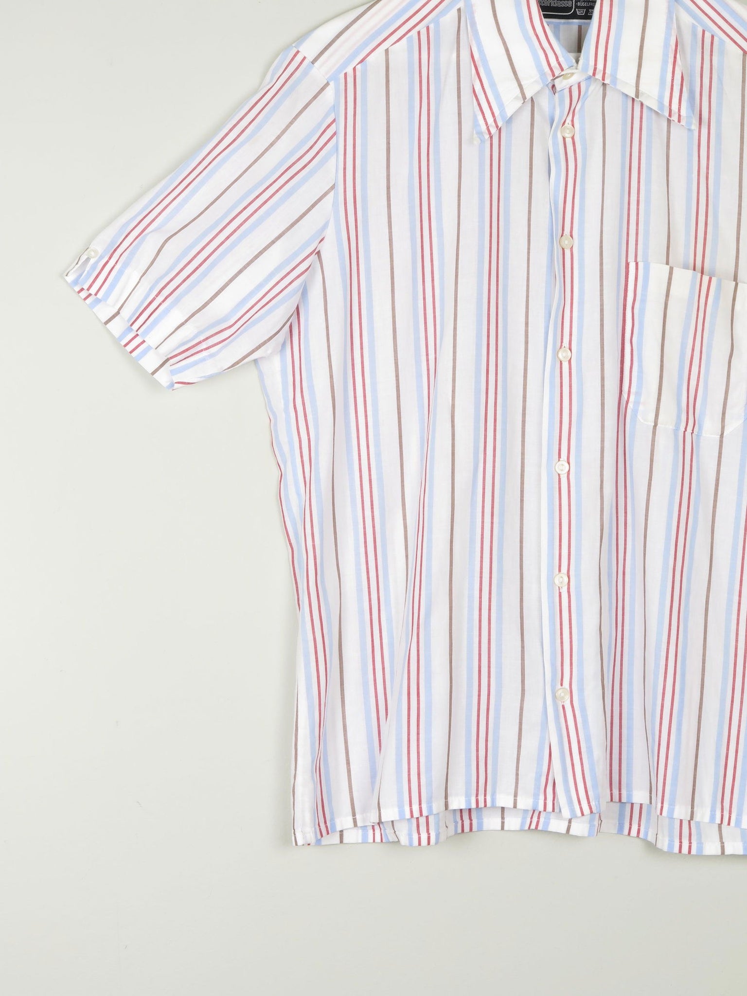Men's Striped Vintage Short Sleeve Shirt L - The Harlequin