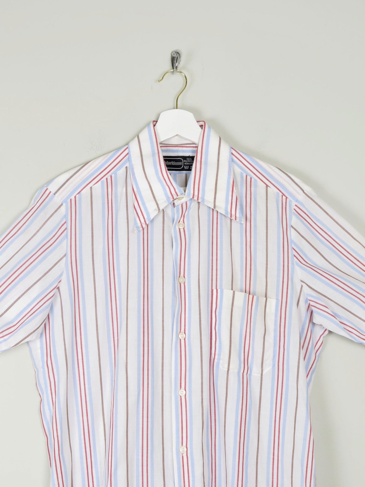 Men's Striped Vintage Short Sleeve Shirt L - The Harlequin
