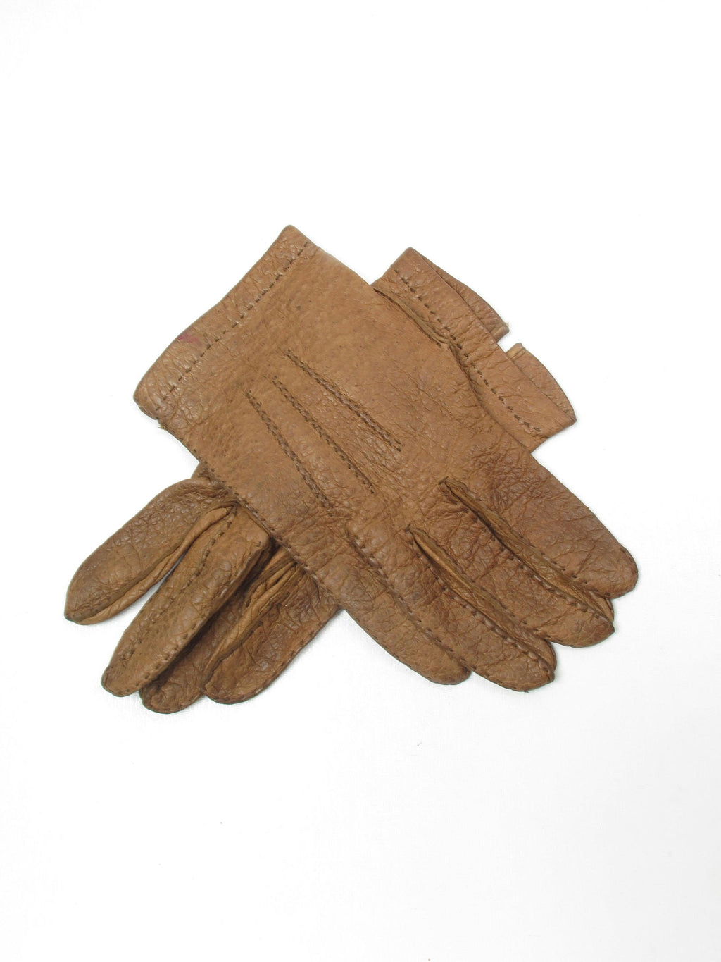 Men's Tan Leather Vintage Gloves 9 1/4 - The Harlequin