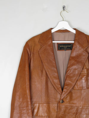 Men's Tan Vintage Leather Jacket 38/40R" Jacques Olivier - The Harlequin