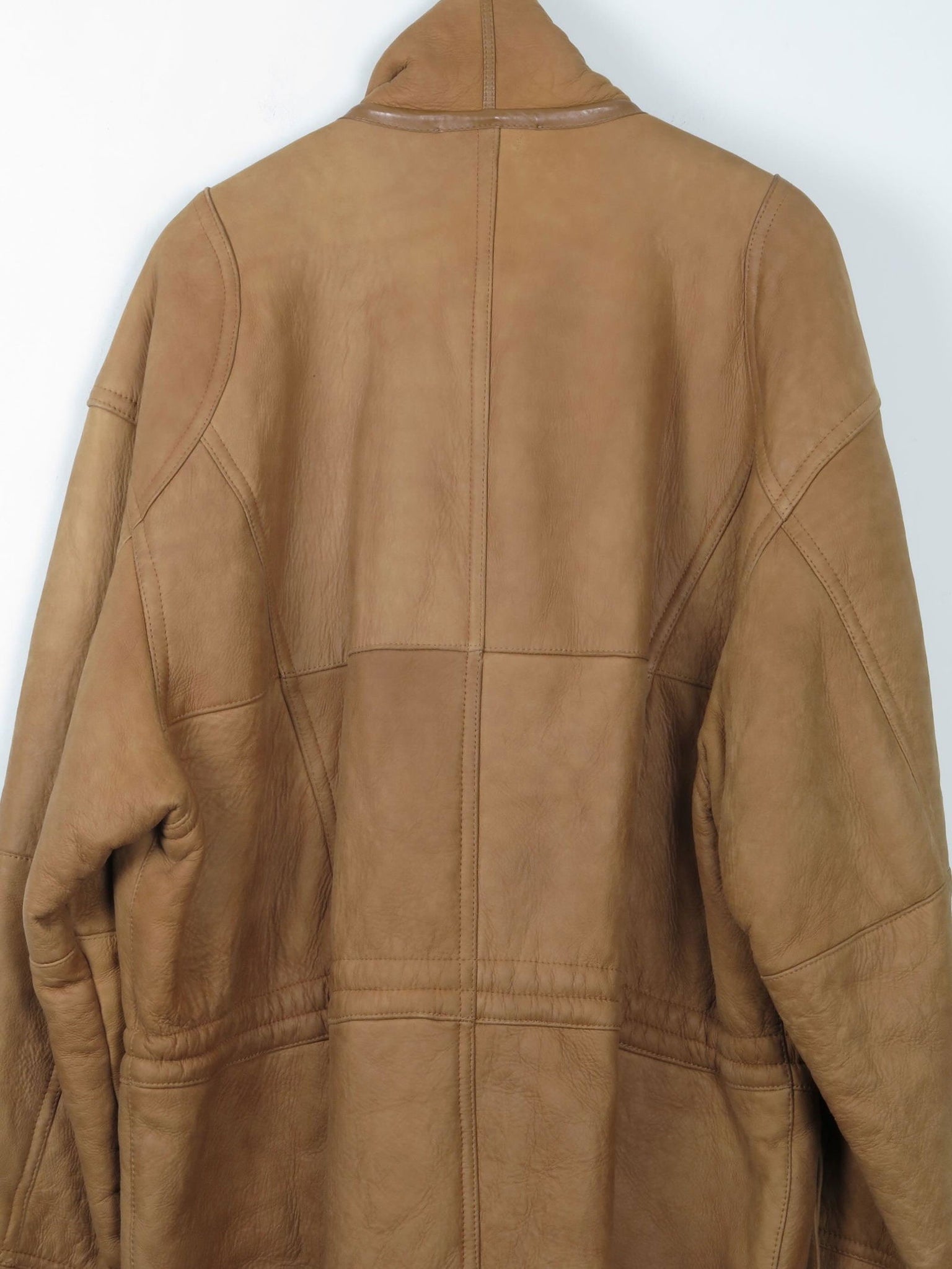 Men's Tan Vintage Shearling Sheepskin Parka L/XL - The Harlequin