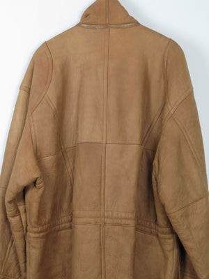 Men's Tan Vintage Shearling Sheepskin Parka L/XL - The Harlequin