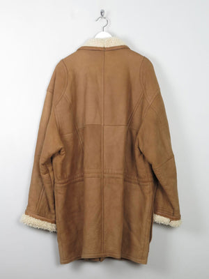 Men's Tan Vintage Shearling Sheepskin Parka L/XL - The Harlequin
