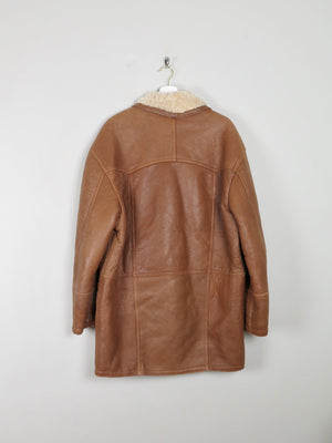 Men's Tan Vintage Shearling Short Coat L/XL - The Harlequin