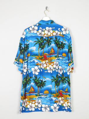 Men's Turquoise Vintage Hawaiian  Shirt XL - The Harlequin