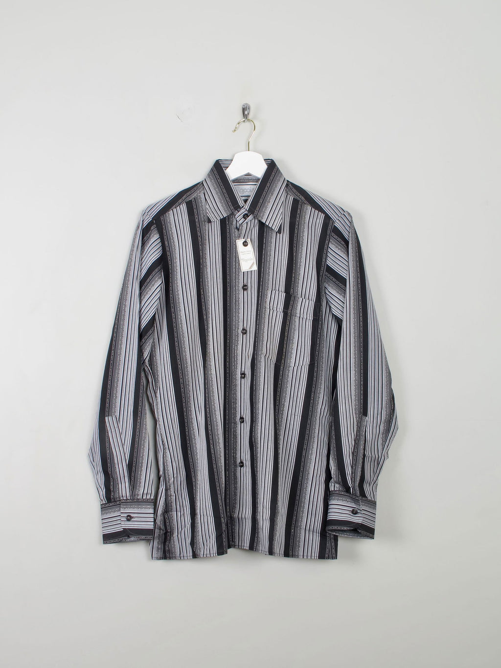 Men's Unworn Vintage Shirt 1970s Striped Rocola 15"/38 - The Harlequin