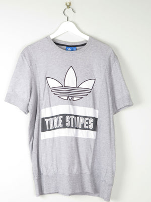 Men's Vintage Adidas Grey T-shirt L - The Harlequin