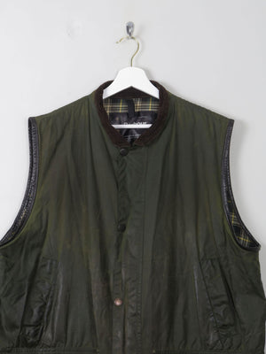 Men's Vintage Barbour Gilet Waxed Green XL - The Harlequin